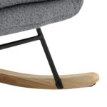 Oikiture 2x Rocking Armchair Nursing Sherpa Chairs With 2 Pillow Grey - Image 2