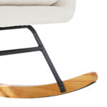 Oikiture Rocking Chair Nursing Armchair Sherpa Accent Chairs With 2 Pillow White - Image 9