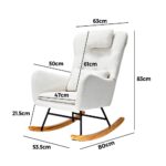 Oikiture 4x Rocking Chair Nursing Armchair Sherpa 2 Pillow White - Image 2