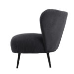 Oikiture 3x Armchair with Lumbar Pillow Wingback Velvet Charcoal - Image 5