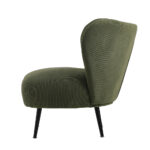 Oikiture 2x Armchair with Lumbar Pillow Wingback Velvet Green - Image 3