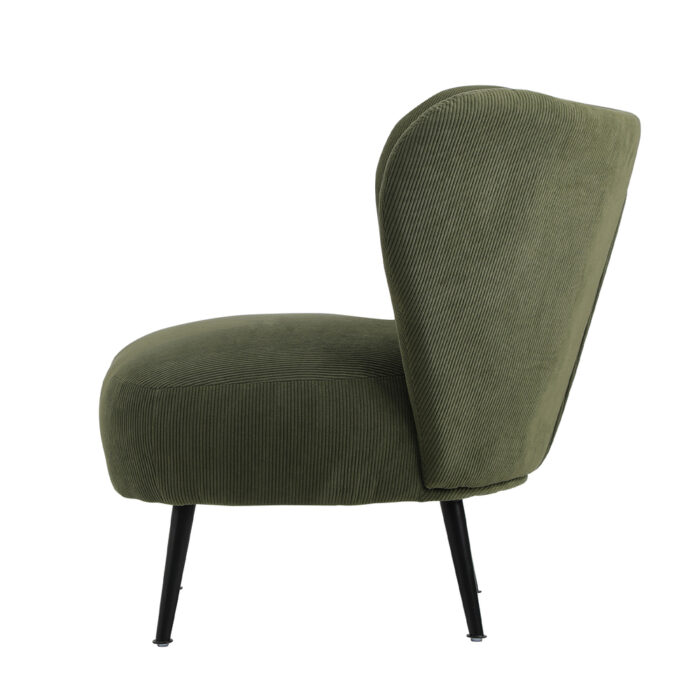 Oikiture 2x Armchair with Lumbar Pillow Wingback Velvet Green - Image 3