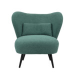 Oikiture 2x Armchair Lounge Chair Lumbar Pillow Wingback Linen Green - Image 7