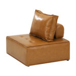Oikiture 4pcs Pu Leather Sofa Couch Brown - Image 3