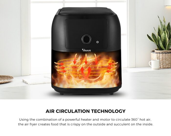 Vevare Air Fryer 8L Oven Digital Touch Oil Free Cooker 1700W - Image 7
