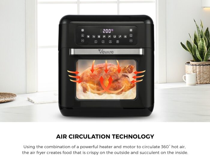 Vevare Air Fryer 12L Oven LCD Touch Oil Free Cooker 1500W - Image 9