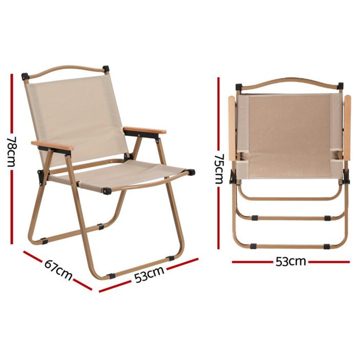 Gardeon Outdoor Camping Chairs Portable Folding Beach Chair Patio Furniture - Image 2