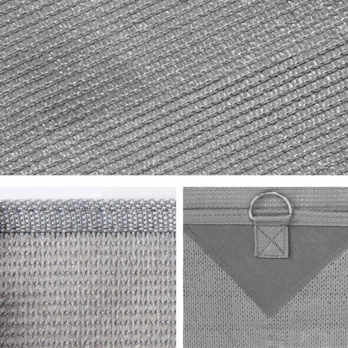 Caravan Privacy Screen Roll Out Awning 4.9x1.95M End Wall Side Sun Shade Grey - Image 3