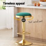 4x Artiss Bar Stools Kitchen Dining Chairs Velvet Padded Stool Green - Image 4