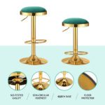 4x Artiss Bar Stools Kitchen Dining Chairs Velvet Padded Stool Green - Image 6