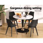 Artiss Dining Chairs Set of 4 Leather Plastic DSW Replica Black - Image 6