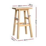 Artiss 4x Bar Stools Kitchen Chairs Wooden Nature - Image 2