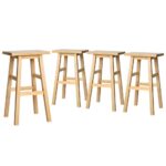 Artiss 4x Bar Stools Kitchen Chairs Wooden Nature - Image 3
