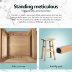 Artiss 4x Bar Stools Kitchen Chairs Wooden Nature - Image 6