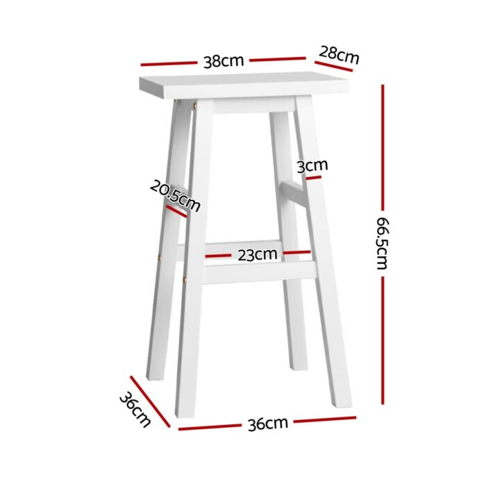 Artiss 4x Bar Stools Kitchen Chairs Wooden White - Image 2