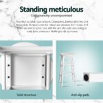 Artiss 4x Bar Stools Round Chairs Wooden White - Image 6