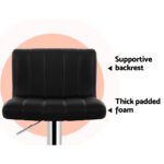Artiss 4x Bar Stools Gas Lift Leather Black - Image 5
