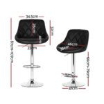 Artiss 4x Bar Stools Leather Padded Gas Lift Black - Image 2