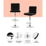 Artiss 4x Bar Stools Padded Leather Gas Lift Black - Image 4