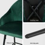 Artiss 4x Bar Stools Velvet Swivel Metal Legs Green - Image 6