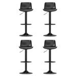 Artiss 4x Bar Stools Padded Seat Gas Lift Black - Image 3