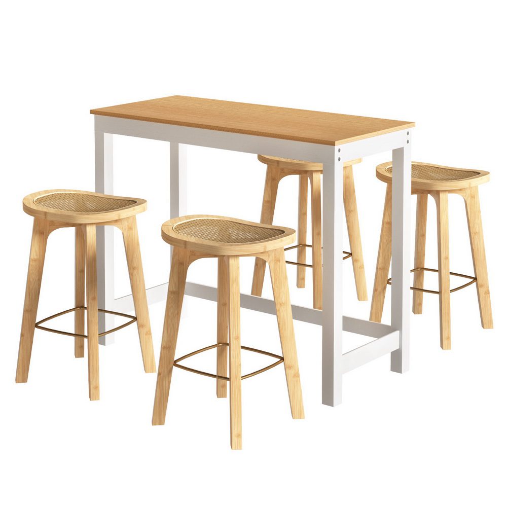 BA-TAB-CHR-SET-NW-202503281537-00 Artiss Bar Table and Stools Set Dining Desk Kitchen Chairs Cafe Pub - Image 1