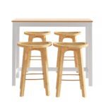 Artiss Bar Table and Stools Set Dining Desk Kitchen Chairs Cafe Pub - Image 4