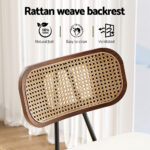 4x Artiss Bar Stools Kitchen Counter Rattan Chairs PU Leather Padding - Image 4