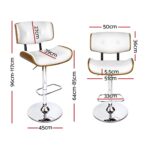 Artiss 4x Bar Stools Gas Lift Leather White - Image 2