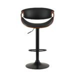 Artiss 2x Bar Stools Gas Lift Leather w/Armrest - Image 3