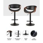 Artiss 2x Bar Stools Gas Lift Leather w/Armrest - Image 4