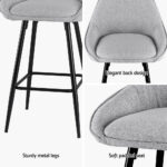 Artiss 4x Bar Stools Upholstered Stool Counter Seat Kitchen Dining Chairs - Image 5