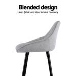 Artiss 4x Bar Stools Upholstered Stool Counter Seat Kitchen Dining Chairs - Image 6