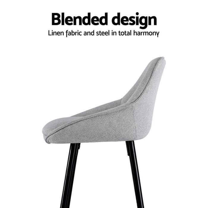 Artiss 4x Bar Stools Upholstered Stool Counter Seat Kitchen Dining Chairs - Image 6