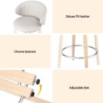 2x Artiss Bar Stools Dining Chairs Contoured Leather Wood Stool - Image 6