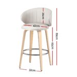 4x Artiss Bar Stools Dining Chairs Contoured Leather Wood Stool - Image 2