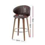4x Artiss Bar Stools Dining Chairs Contoured Leather Wood Stool - Image 2