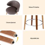 4x Artiss Bar Stools Dining Chairs Contoured Leather Wood Stool - Image 6