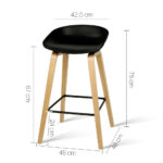 4x Artiss Bar Stools Kitchen Counter Stool Dining Chairs Wooden Black - Image 2