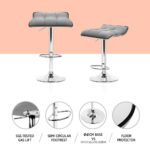 Artiss 4x Bar Stools Linen Padded Gas Lift - Image 4