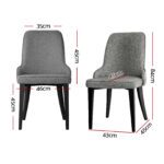 Artiss Dining Chairs Set of 4 Linen Fabric Grey - Image 2