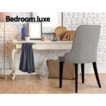 Artiss Dining Chairs Set of 4 Linen Fabric Grey - Image 5