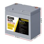 Giantz AGM Deep Cycle Battery 12V 75Ah x2 Box Portable Solar Caravan Camping - Image 2