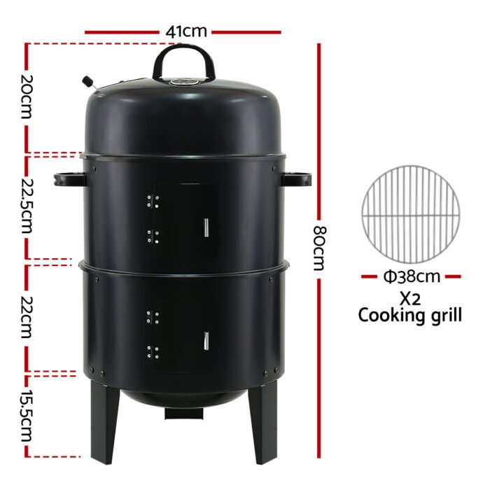 Grillz BBQ Grill 3-In-1 Charcoal Smoker - Image 2