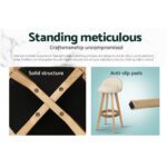 Artiss 4x Bar Stools Padded Leather Wooden Beige - Image 6