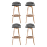Artiss 4x Bar Stools Padded Linen Wooden Grey - Image 3