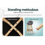 Artiss 4x Bar Stools Padded Linen Wooden Grey - Image 6