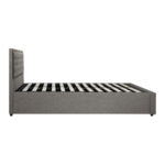 Oikiture Double Bed Frame with Storage Space Gas Lift Grey - Image 2