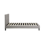 Oikiture Bed Frame Single Size Wooden Fabric Grey - Image 3