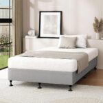 Oikiture Bed Frame King Single Fabric Grey - Image 4